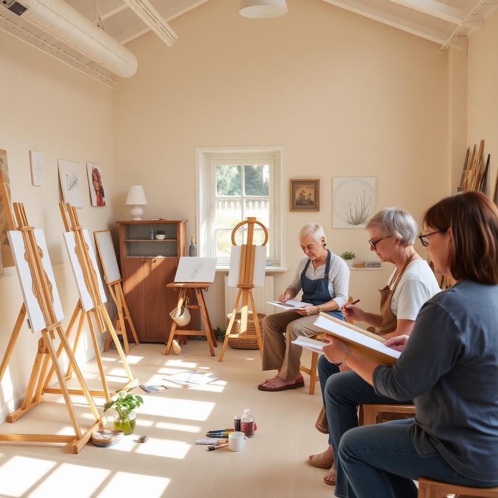 Gruppenworkshop im hellen Atelier